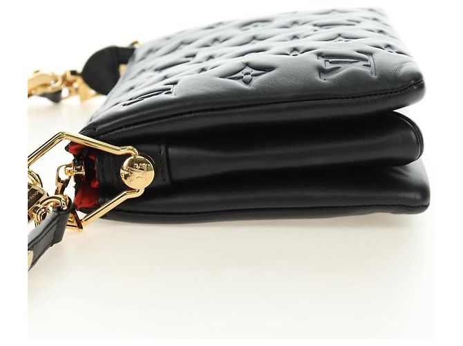 LOUIS VUITTON Bolsa Monogram Emboss Kussan BB Preta M21259 LV Auth 189752SV Preto - vista 3