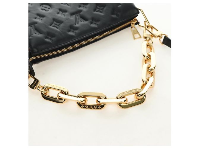 LOUIS VUITTON Bolsa Monogram Emboss Kussan BB Preta M21259 LV Auth 189752SV Preto - vista 7