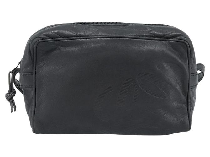 LOEWE Anagram Shoulder Bag Leather Black Gold Auth bs35825 Nero D'oro - vista 13