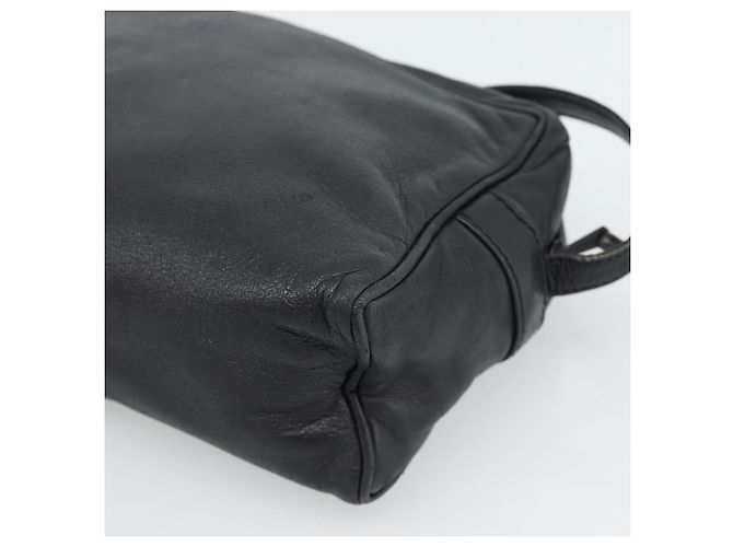 LOEWE Anagram Shoulder Bag Leather Black Gold Auth bs35825 Nero D'oro - vista 15