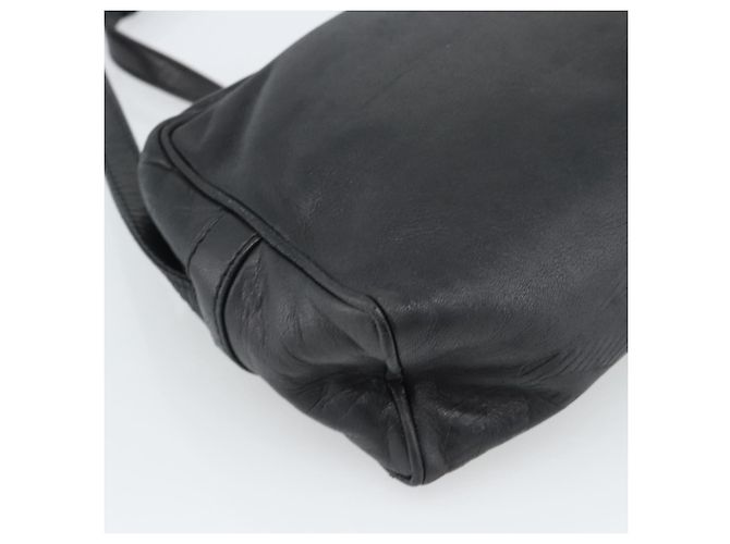 LOEWE Anagram Shoulder Bag Leather Black Gold Auth bs35825 Nero D'oro - vista 16
