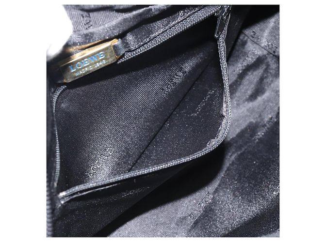 LOEWE Anagram Shoulder Bag Leather Black Gold Auth bs35825 Nero D'oro - vista 20