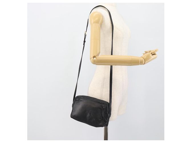 LOEWE Anagram Shoulder Bag Leather Black Gold Auth bs35825 Nero D'oro - vista 21