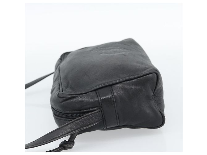 LOEWE Anagram Shoulder Bag Leather Black Gold Auth bs35825 Nero D'oro - vista 3