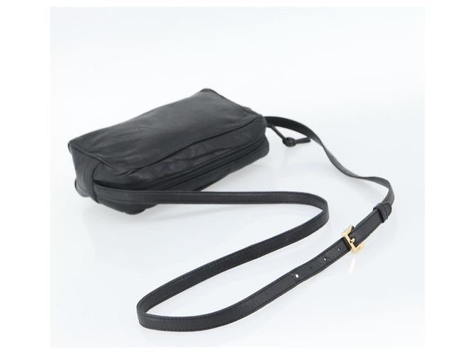 LOEWE Anagram Shoulder Bag Leather Black Gold Auth bs35825 Nero D'oro - vista 7