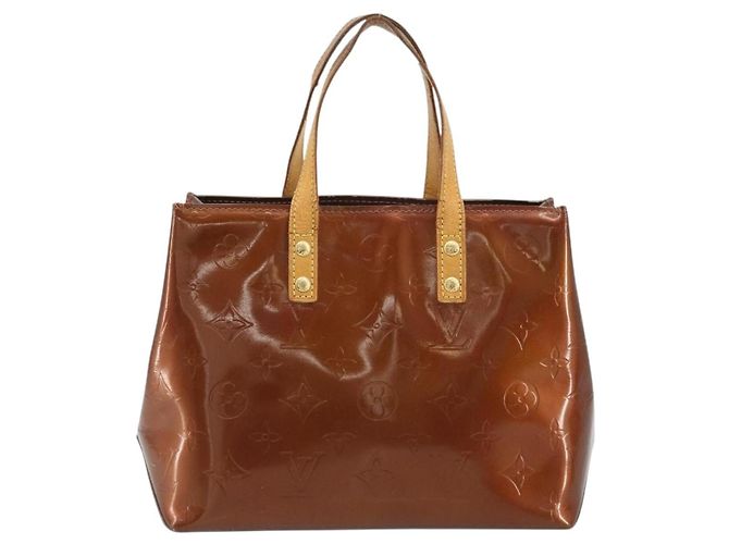 LOUIS VUITTON Monogram Vernis Reade PM Hand Bag Bronze M91146 LV Auth 189683 Bronzo - vista 13