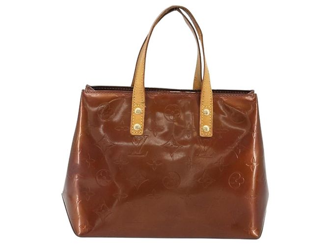 LOUIS VUITTON Monogram Vernis Reade PM Hand Bag Bronze M91146 LV Auth 189683 Bronzo - vista 2