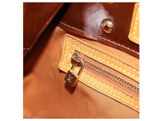 LOUIS VUITTON Monogram Vernis Reade PM Hand Bag Bronze M91146 LV Auth 189683 Bronzo - vista 24