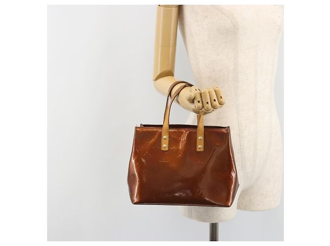 LOUIS VUITTON Monogram Vernis Reade PM Hand Bag Bronze M91146 LV Auth 189683 Bronzo - vista 26