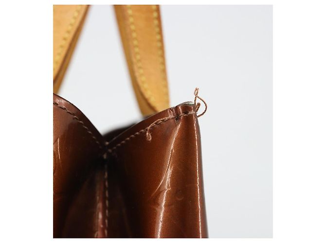 LOUIS VUITTON Monogram Vernis Reade PM Hand Bag Bronze M91146 LV Auth 189683 Bronzo - vista 5