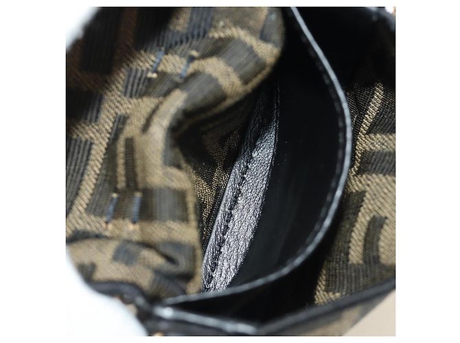 FENDI FENDACE Nano Baguette Chain Shoulder Pouch Black Brown Auth 190223SAM Marrone Nero - vista 27