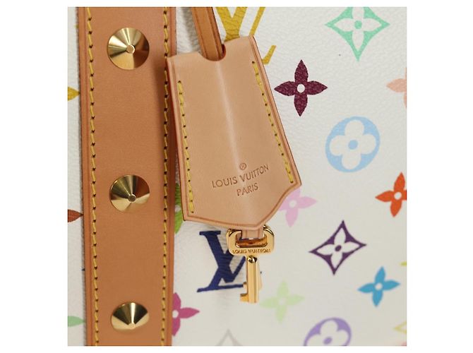 LOUIS VUITTON Monogram Multicolor Keepall 45 Borsa Bianca M92641 LV Auth 190220SAV Bianco - vista 19
