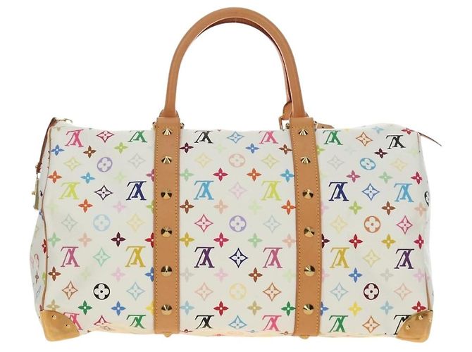 LOUIS VUITTON Monogram Multicolor Keepall 45 Borsa Bianca M92641 LV Auth 190220SAV Bianco - vista 2