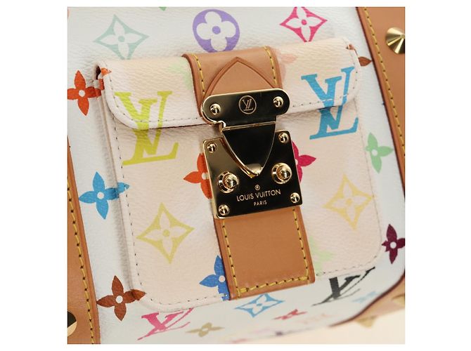LOUIS VUITTON Monogram Multicolor Keepall 45 Borsa Bianca M92641 LV Auth 190220SAV Bianco - vista 20