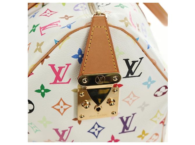 LOUIS VUITTON Monogram Multicolor Keepall 45 Borsa Bianca M92641 LV Auth 190220SAV Bianco - vista 23