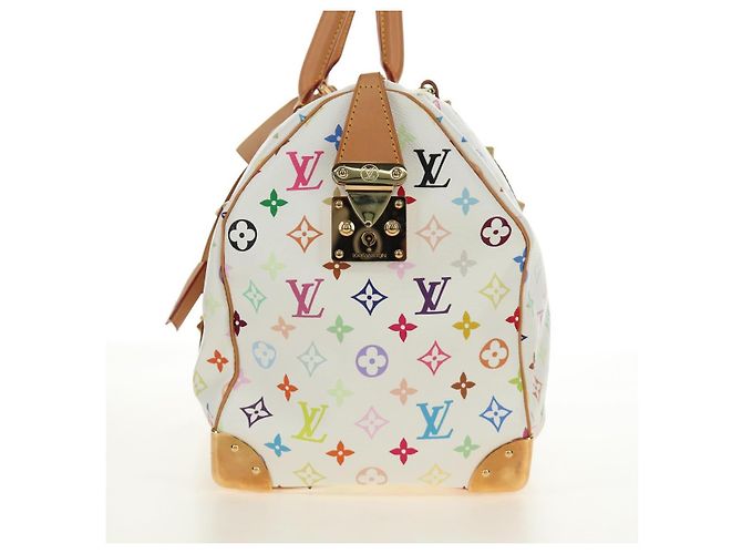 LOUIS VUITTON Monogram Multicolor Keepall 45 Borsa Bianca M92641 LV Auth 190220SAV Bianco - vista 3
