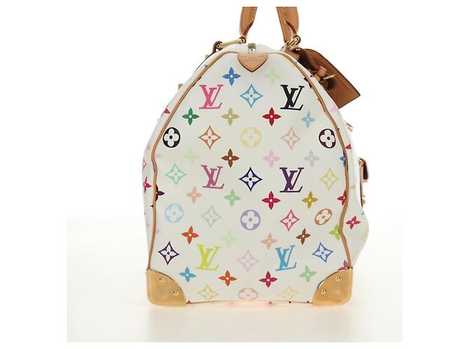 LOUIS VUITTON Monogram Multicolor Keepall 45 Borsa Bianca M92641 LV Auth 190220SAV Bianco - vista 4
