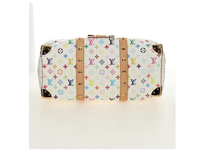 LOUIS VUITTON Monogram Multicolor Keepall 45 Borsa Bianca M92641 LV Auth 190220SAV Bianco - vista 5