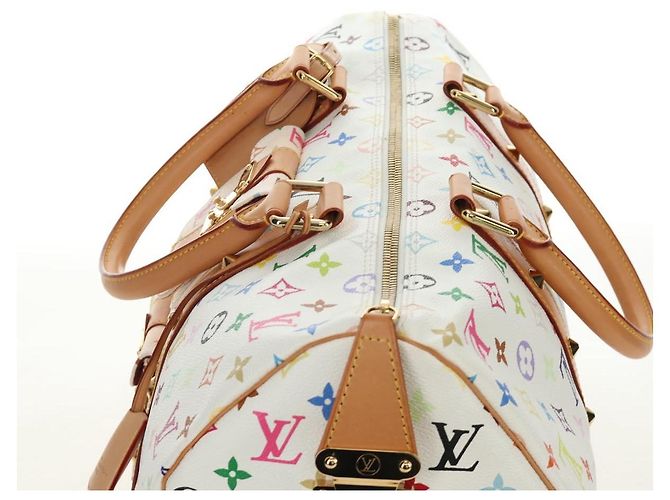 LOUIS VUITTON Monogram Multicolor Keepall 45 Borsa Bianca M92641 LV Auth 190220SAV Bianco - vista 6