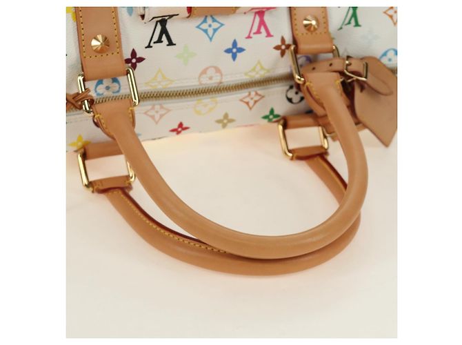LOUIS VUITTON Monogram Multicolor Keepall 45 Borsa Bianca M92641 LV Auth 190220SAV Bianco - vista 7