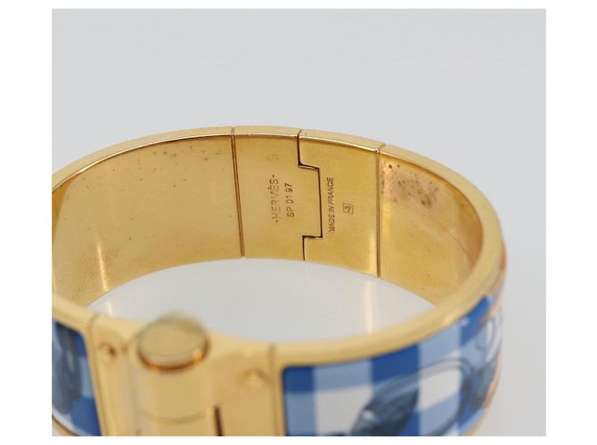 Hermès Bracciale HERMES Charniere metallo Gold Tone Auth 189768M - vista 5