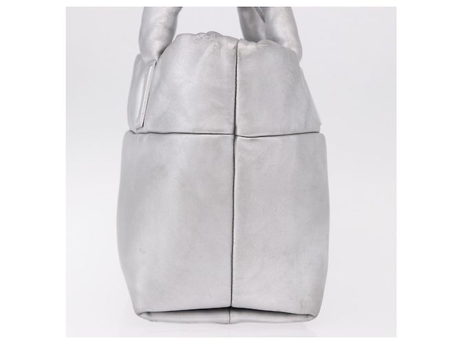 CHANEL Cococoon Tote Bag Leder Silber CC Auth mr2607 - Ansicht 3