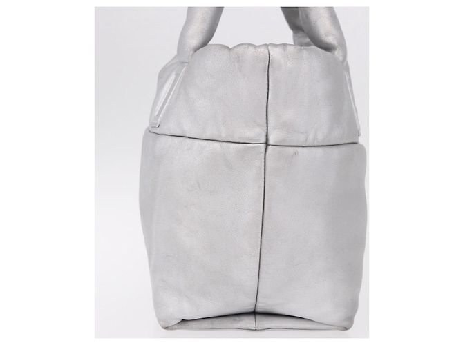 CHANEL Cococoon Tote Bag Leder Silber CC Auth mr2607 - Ansicht 4