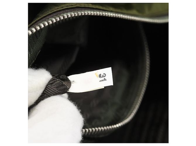 Borsa PRADA Nylon 2way Khaki Silver Auth 188309 Argento Cachi - vista 11