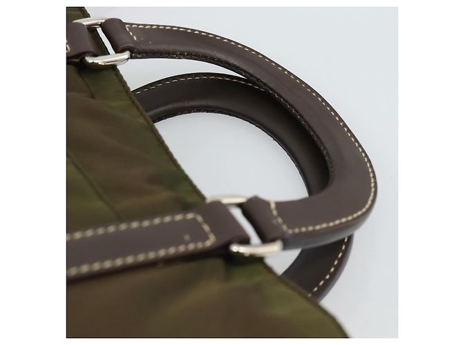 Borsa PRADA Nylon 2way Khaki Silver Auth 188309 Argento Cachi - vista 14