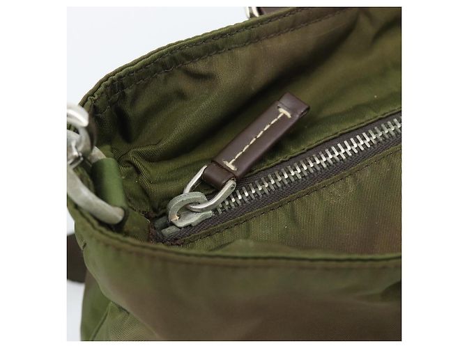 Borsa PRADA Nylon 2way Khaki Silver Auth 188309 Argento Cachi - vista 20