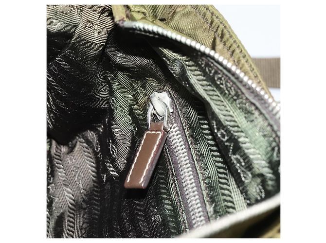 Borsa PRADA Nylon 2way Khaki Silver Auth 188309 Argento Cachi - vista 24