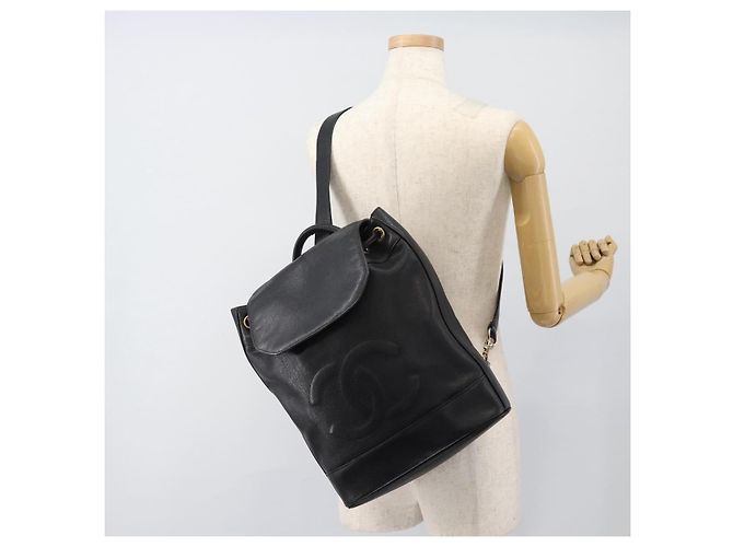 Borsa a Spalla CHANEL in Pelle 2way Nero Oro CC Auth mr2604V D'oro - vista 24