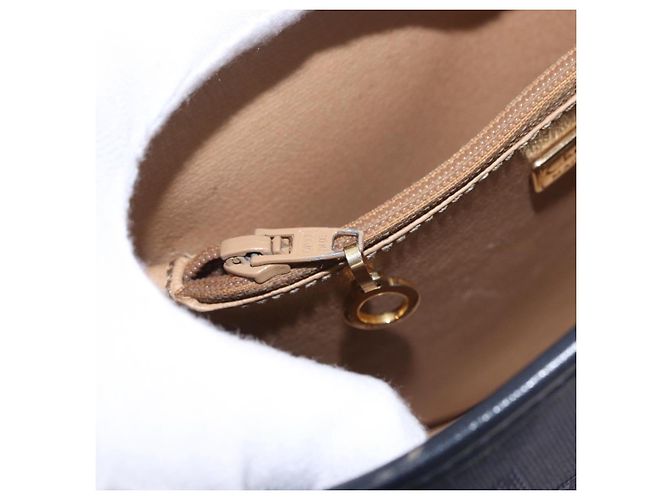 Borsa a tracolla Christian Dior Trotter Canvas PVC Navy Gold Auth ka5068 D'oro Blu navy - vista 21