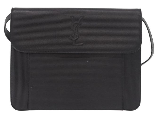 SAINT LAURENT Schultertasche aus Leder Schwarz Gold Auth 190568 - Ansicht 13