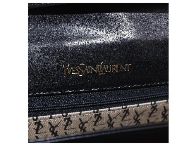 SAINT LAURENT Schultertasche aus Leder Schwarz Gold Auth 190568 - Ansicht 18