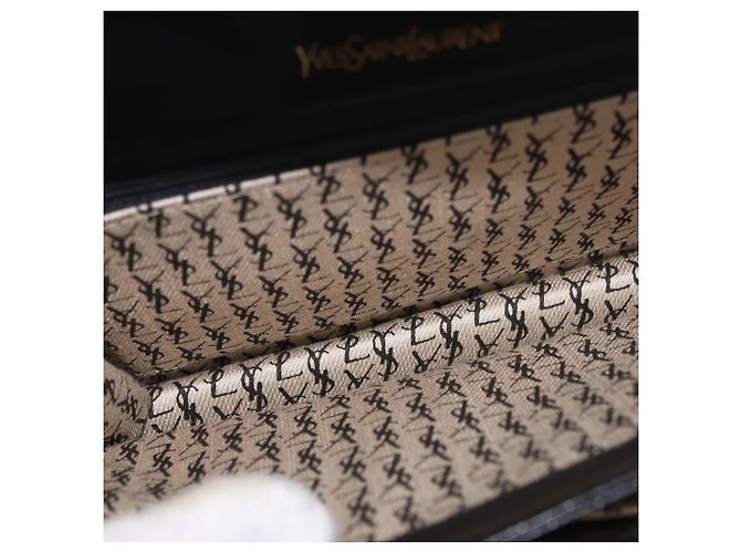SAINT LAURENT Schultertasche aus Leder Schwarz Gold Auth 190568 - Ansicht 21