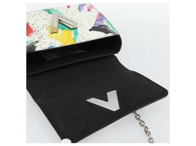 LOUIS VUITTON Twist MM Shoulder Bag Leather White Silver M53857 LV Auth ka5071M Plata Blanco - vista 18