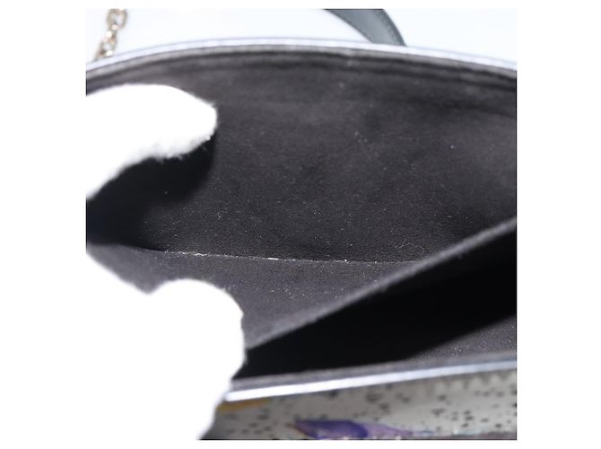 LOUIS VUITTON Twist MM Shoulder Bag Leather White Silver M53857 LV Auth ka5071M Plata Blanco - vista 23