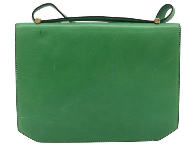 Céline Borsa a Spalla CELINE in Pelle Verde Oro Auth 189202 D'oro - vista 2