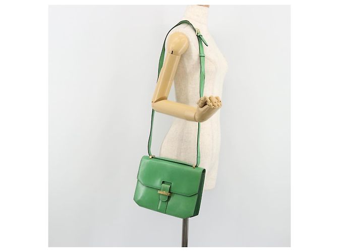 Céline Borsa a Spalla CELINE in Pelle Verde Oro Auth 189202 D'oro - vista 26