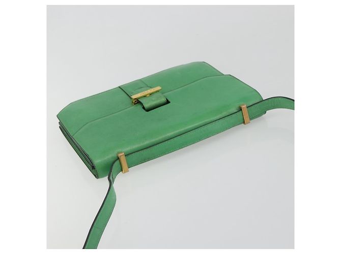 Céline Borsa a Spalla CELINE in Pelle Verde Oro Auth 189202 D'oro - vista 6