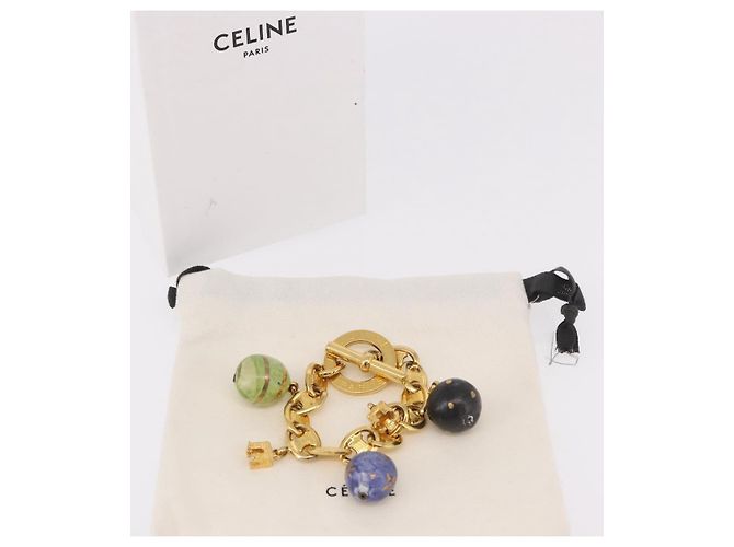 Céline Bracciale CELINE Macadam metallo Gold Tone Auth 189576M - vista 12