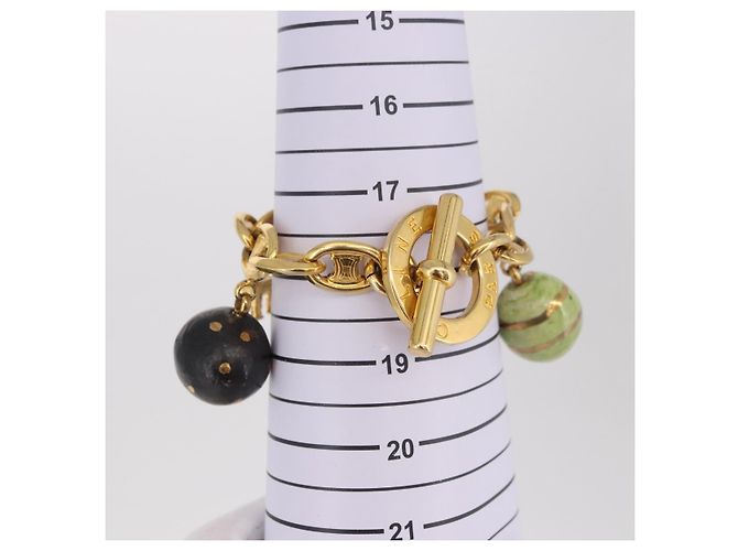 Céline Bracciale CELINE Macadam metallo Gold Tone Auth 189576M - vista 14