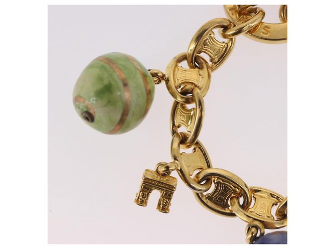 Céline Bracciale CELINE Macadam metallo Gold Tone Auth 189576M - vista 2