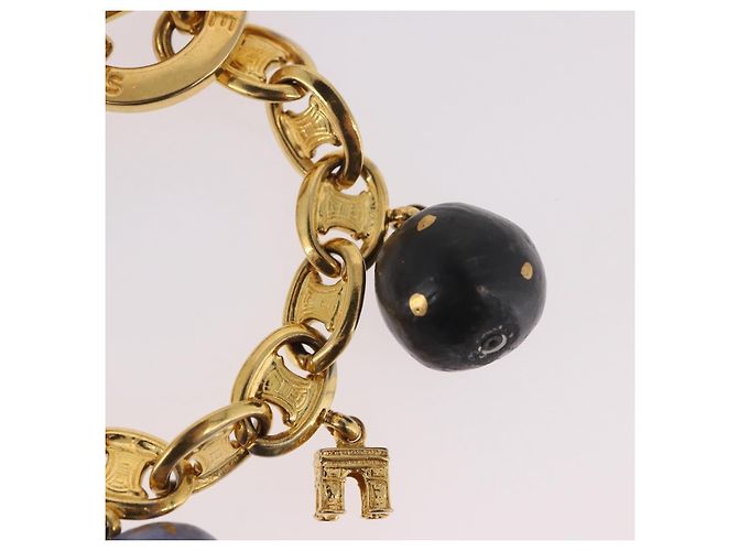 Céline Bracciale CELINE Macadam metallo Gold Tone Auth 189576M - vista 4