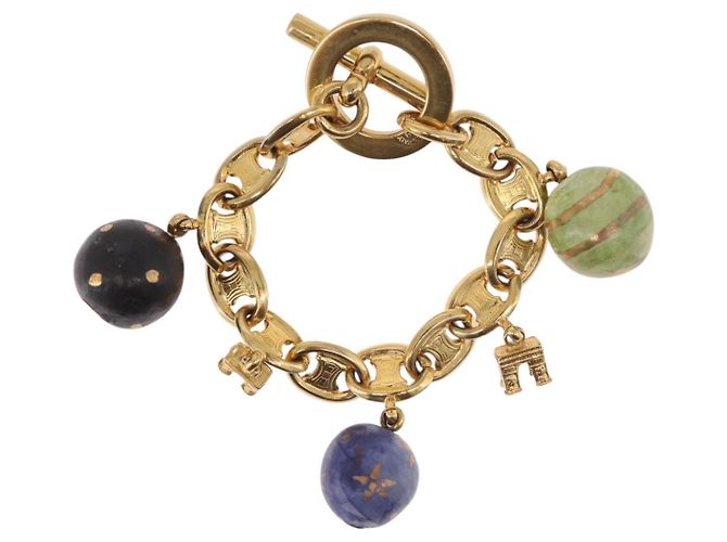 Céline Bracciale CELINE Macadam metallo Gold Tone Auth 189576M - vista 6