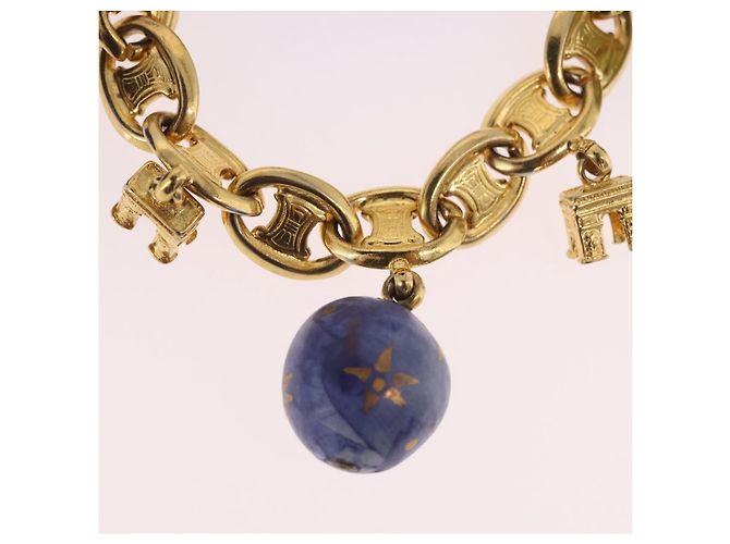 Céline Bracciale CELINE Macadam metallo Gold Tone Auth 189576M - vista 8