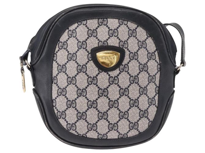 Borsa a tracolla GUCCI GG Supreme PVC Blu Navy Oro Auth ka5069 D'oro - vista 13