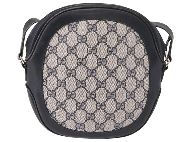 Borsa a tracolla GUCCI GG Supreme PVC Blu Navy Oro Auth ka5069 D'oro - vista 2