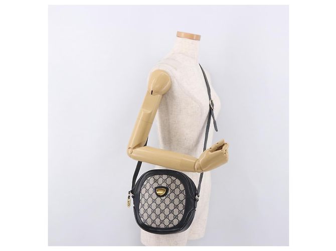 Borsa a tracolla GUCCI GG Supreme PVC Blu Navy Oro Auth ka5069 D'oro - vista 25